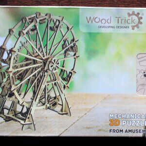Mechanical 3D Puzzle - Observation Wheel, made in Ukraine, Wood Trick